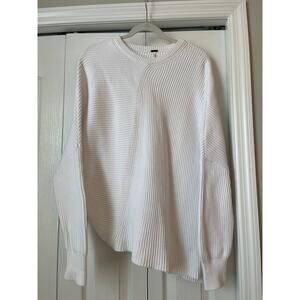 FREE PEOPLE Downtown Ribbed Assymetric Hem Sweater Sz M